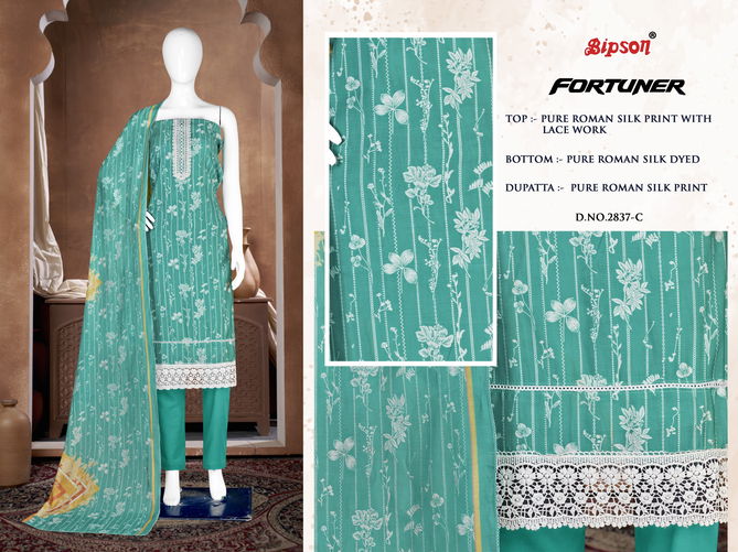 Fortuner 2837 By Bipson Roman Silk Non Catalog Dress Material Wholesalers In Delhi